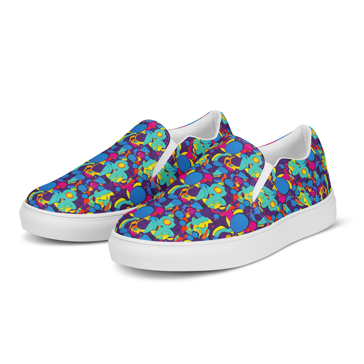 Men's Slip-On Canvas Shoes - Psychedelic Harmony