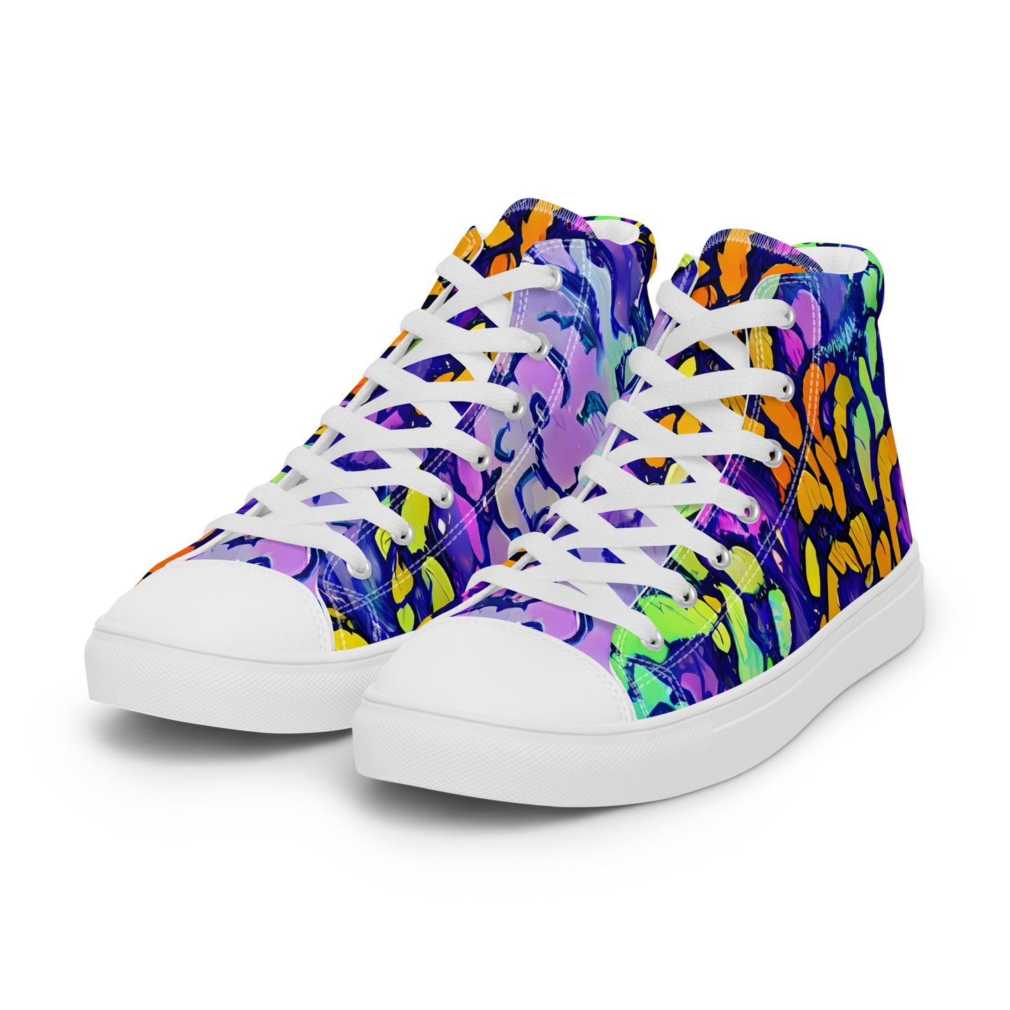 Men's High Top Canvas Shoes - Surreal Waveforms