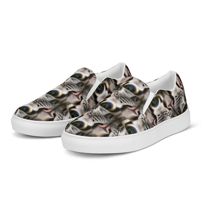 Women's Slip-On Canvas Shoes - Feline Mirage