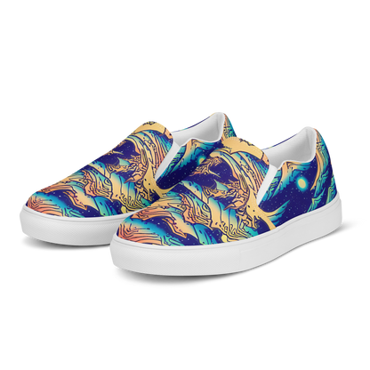 Men's Slip-On Canvas Shoes - Mystical Mountain Mirage