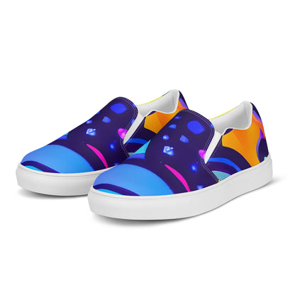 Men's Slip-On Canvas Shoes - Neon Graffscape