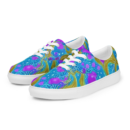 Women's Lace-Up Canvas Shoes - Mystic Waves