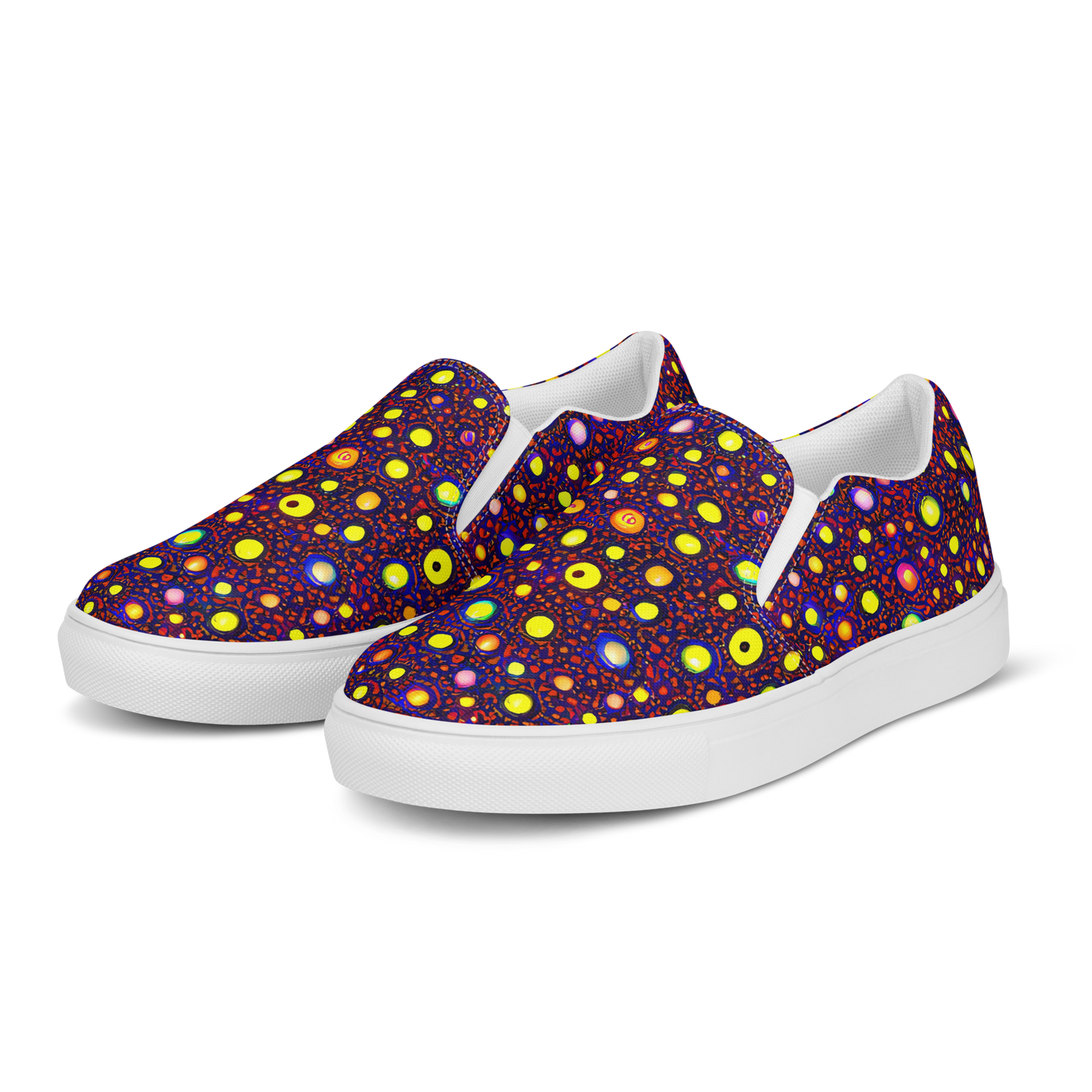 Men's Slip-On Canvas Shoes - Cosmic Dotscape