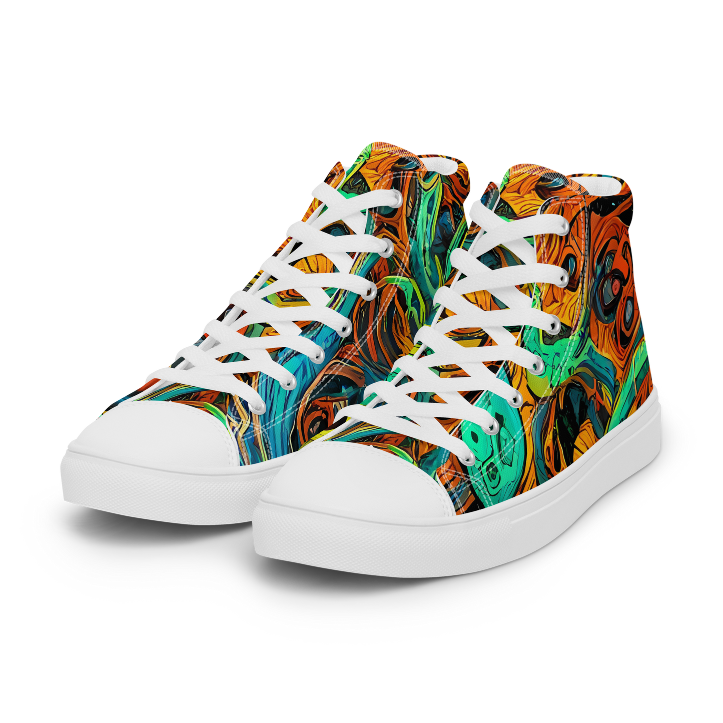 Women's High Top Canvas Shoes - Flaming Mirage