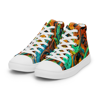 Women's High Top Canvas Shoes - Flaming Mirage
