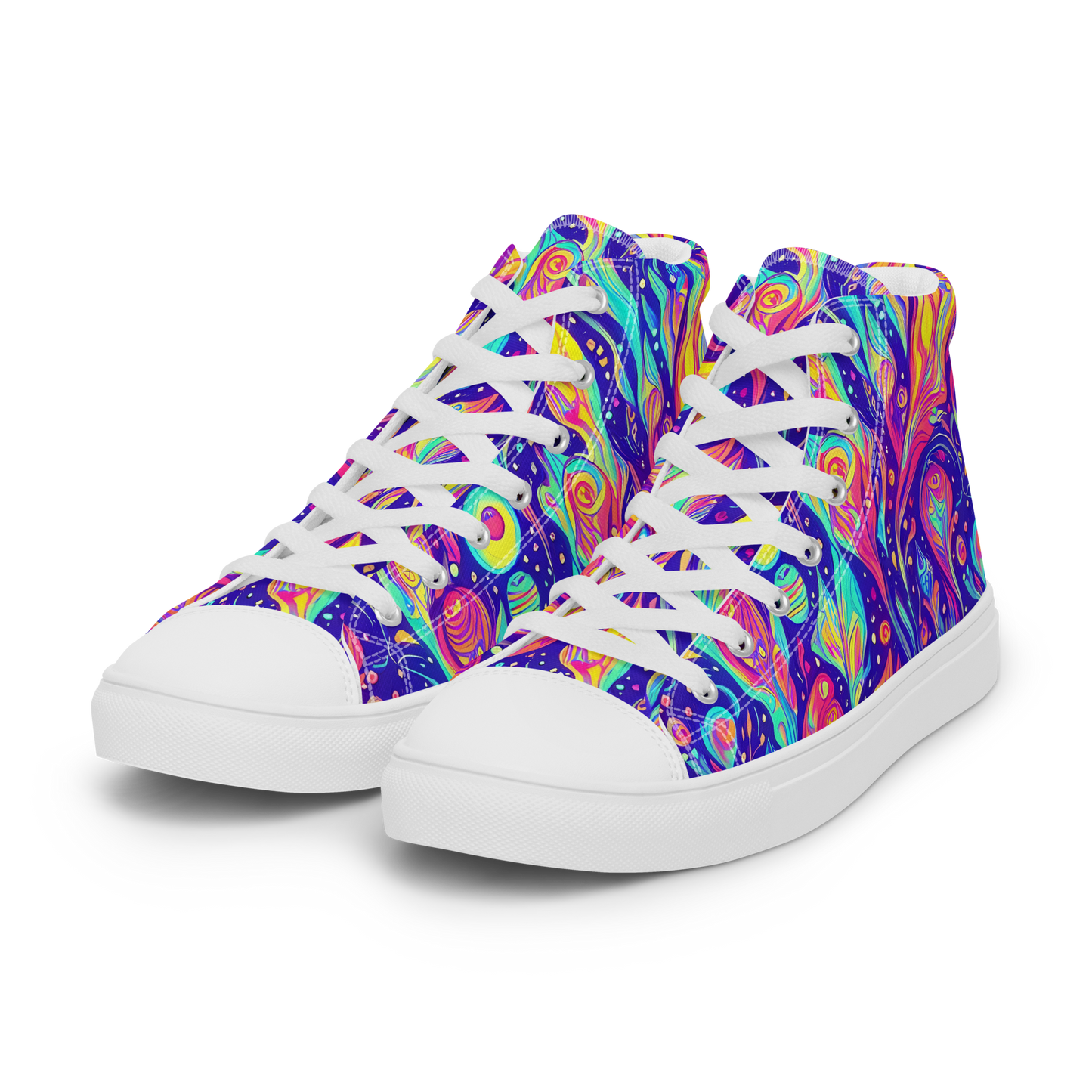 Men's High Top Canvas Shoes - Mystic Petal Dance