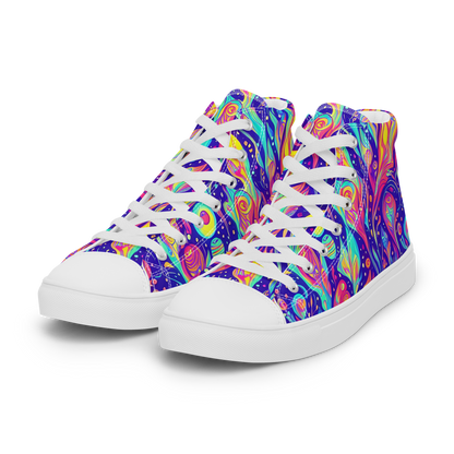 Men's High Top Canvas Shoes - Mystic Petal Dance