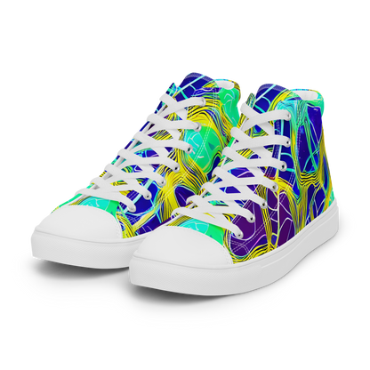 Men's High Top Canvas Shoes - Neon Jungle Rhapsody