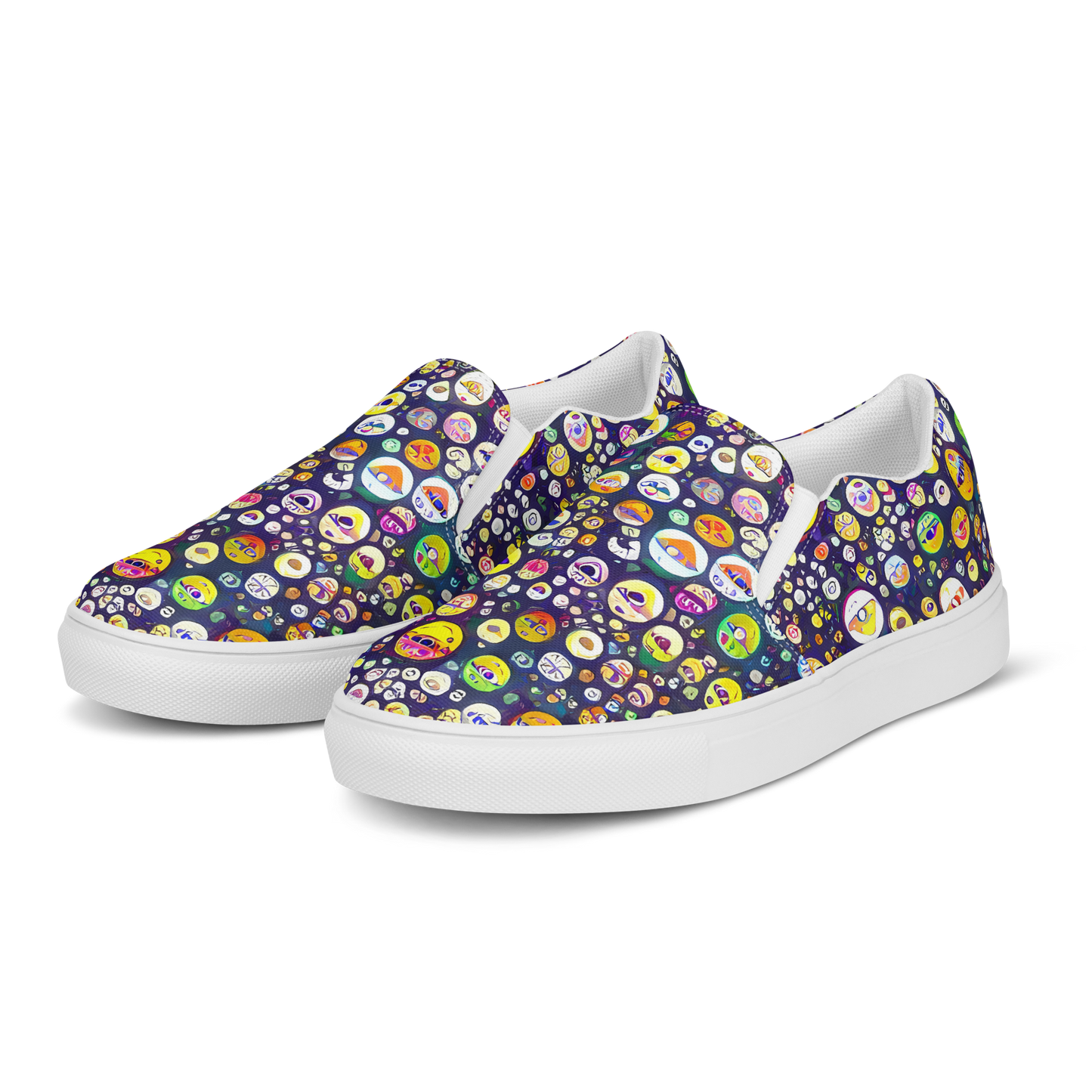 Men's Slip-On Canvas Shoes - Whimsical Eyescape