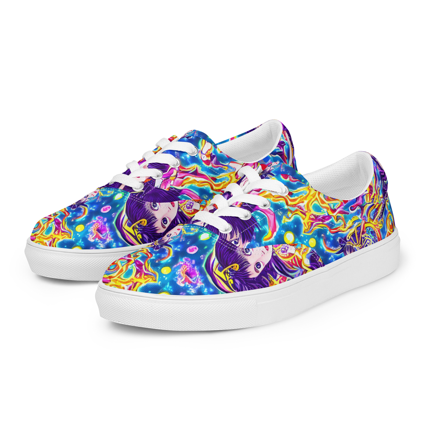 Women's Lace-Up Canvas Shoes - Aquatic Whim