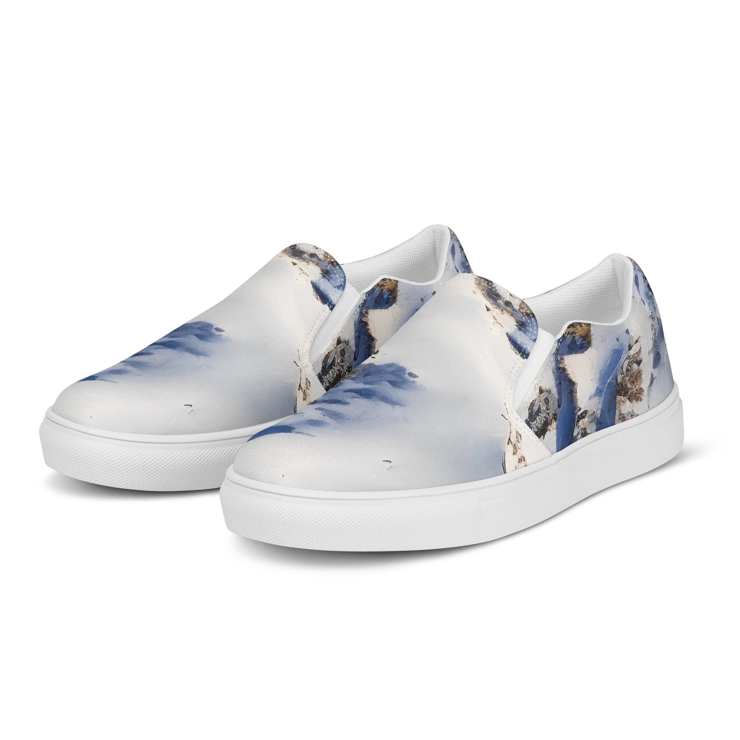 Women's Slip-On Canvas Shoes - Snowlit Peaks