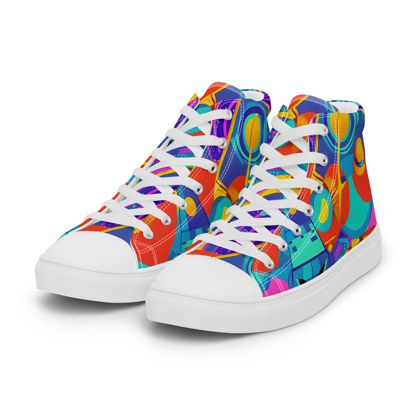 Men's High Top Canvas Shoes - Blast of Color