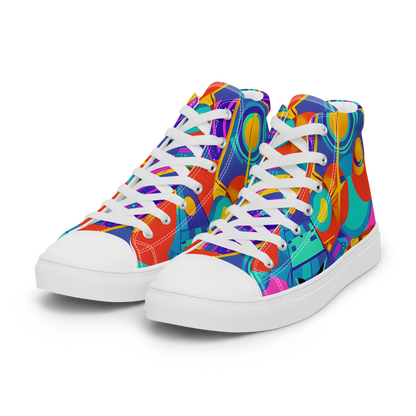 Men's High Top Canvas Shoes - Blast of Color