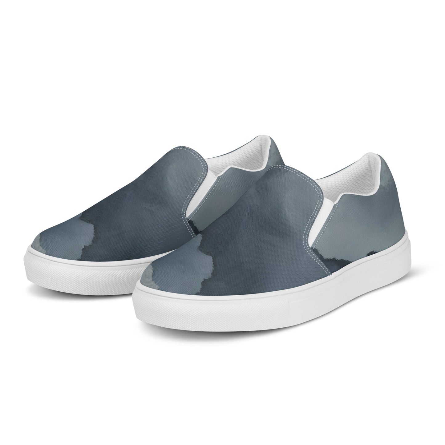 Men's Slip-On Canvas Shoes - Misty Mountain Harmony