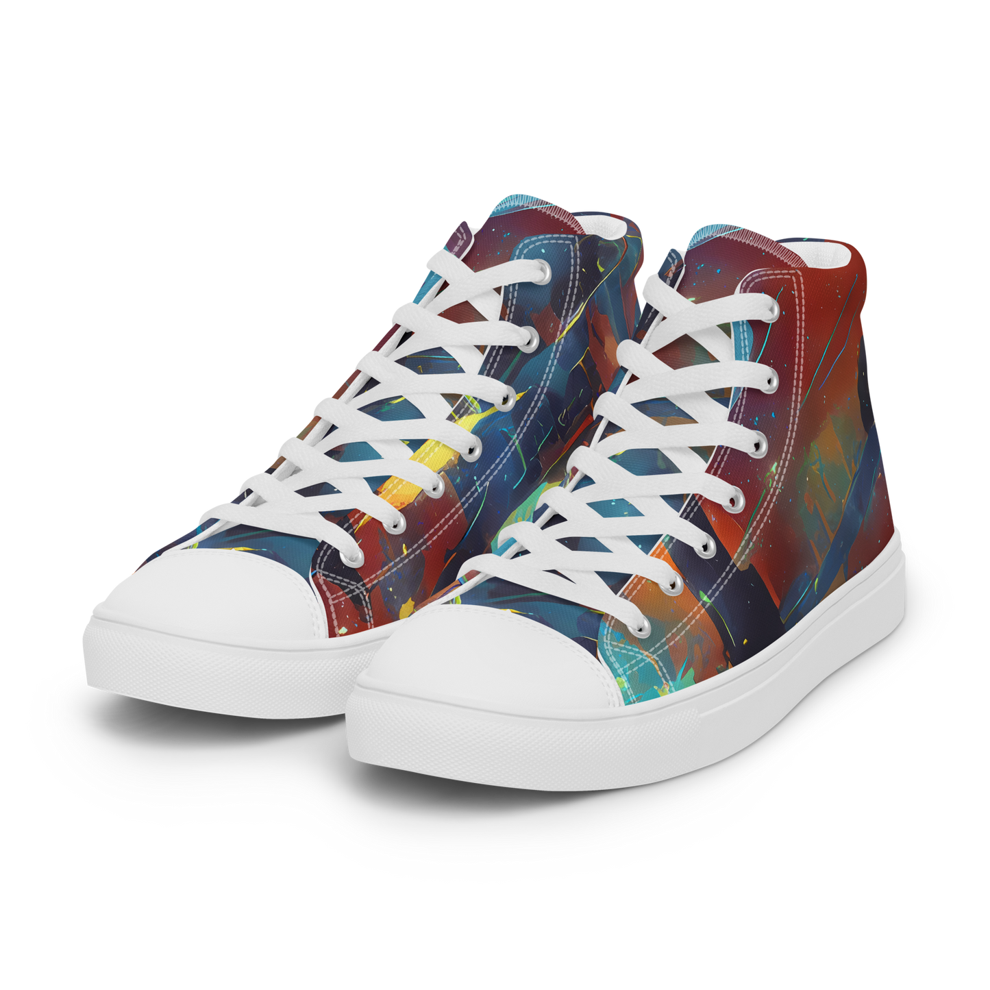 Men's High Top Canvas Shoes - Journey Through Infinity