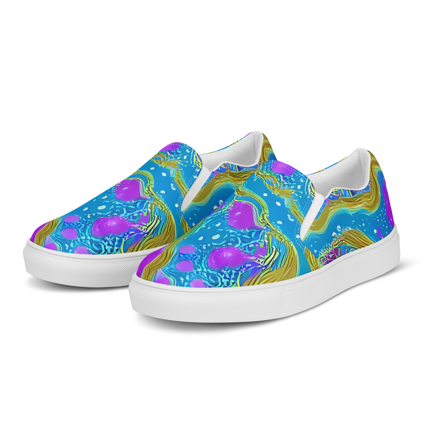 Women's Slip-On Canvas Shoes - Mystic Waves