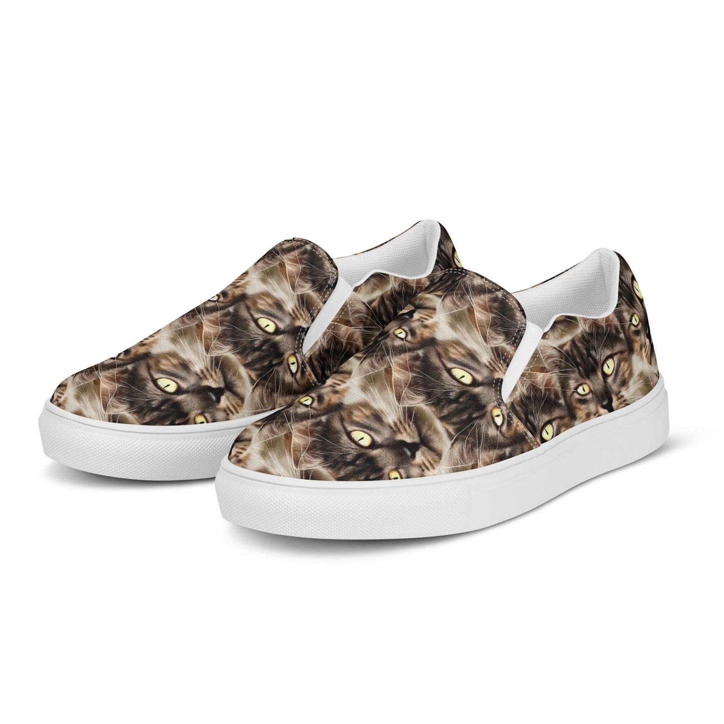 Men's Slip-On Canvas Shoes - Feline Reverie