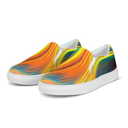 Men's Slip-On Canvas Shoes - Flameflow Artistry