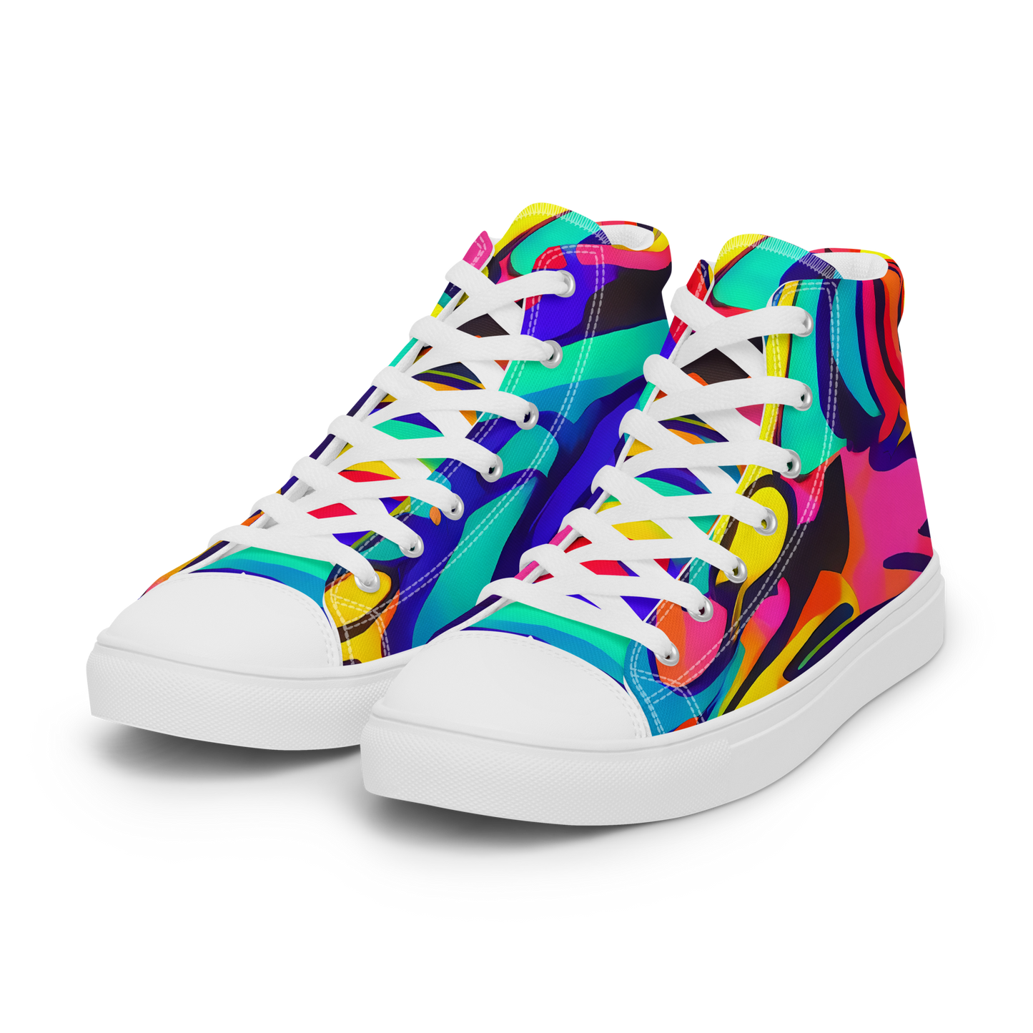 Women's High Top Canvas Shoes - Electric Ecstasy