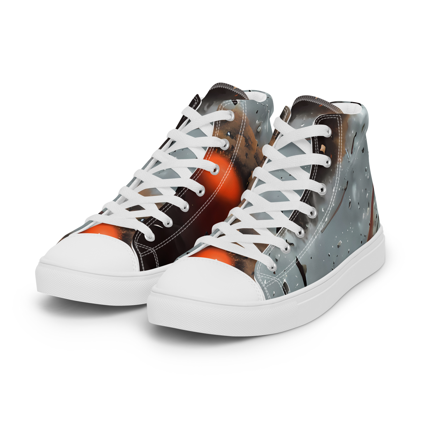 Men's High Top Canvas Shoes - Celestial Collision