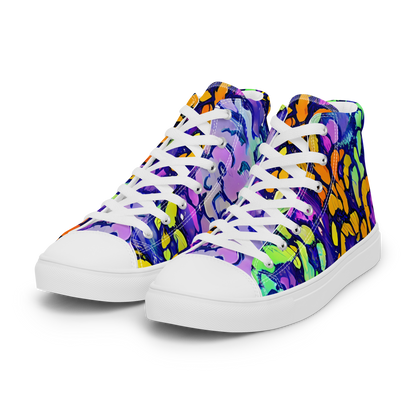 Women's High Top Canvas Shoes - Surreal Waveforms