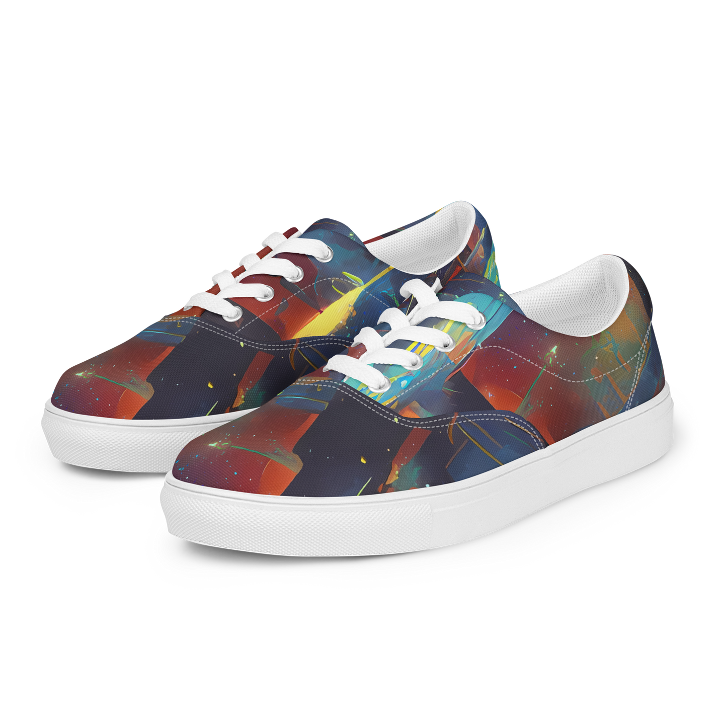 Women's Lace-Up Canvas Shoes - Journey Through Infinity