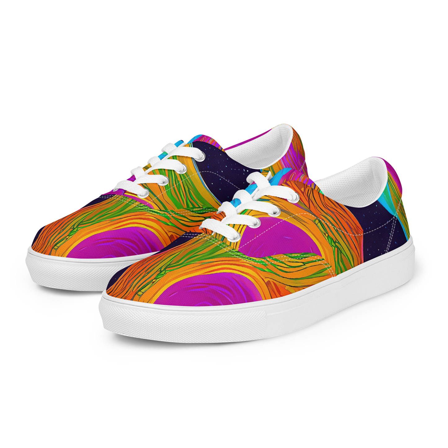 Men's Lace-Up Canvas Shoes - Galactic Harmony