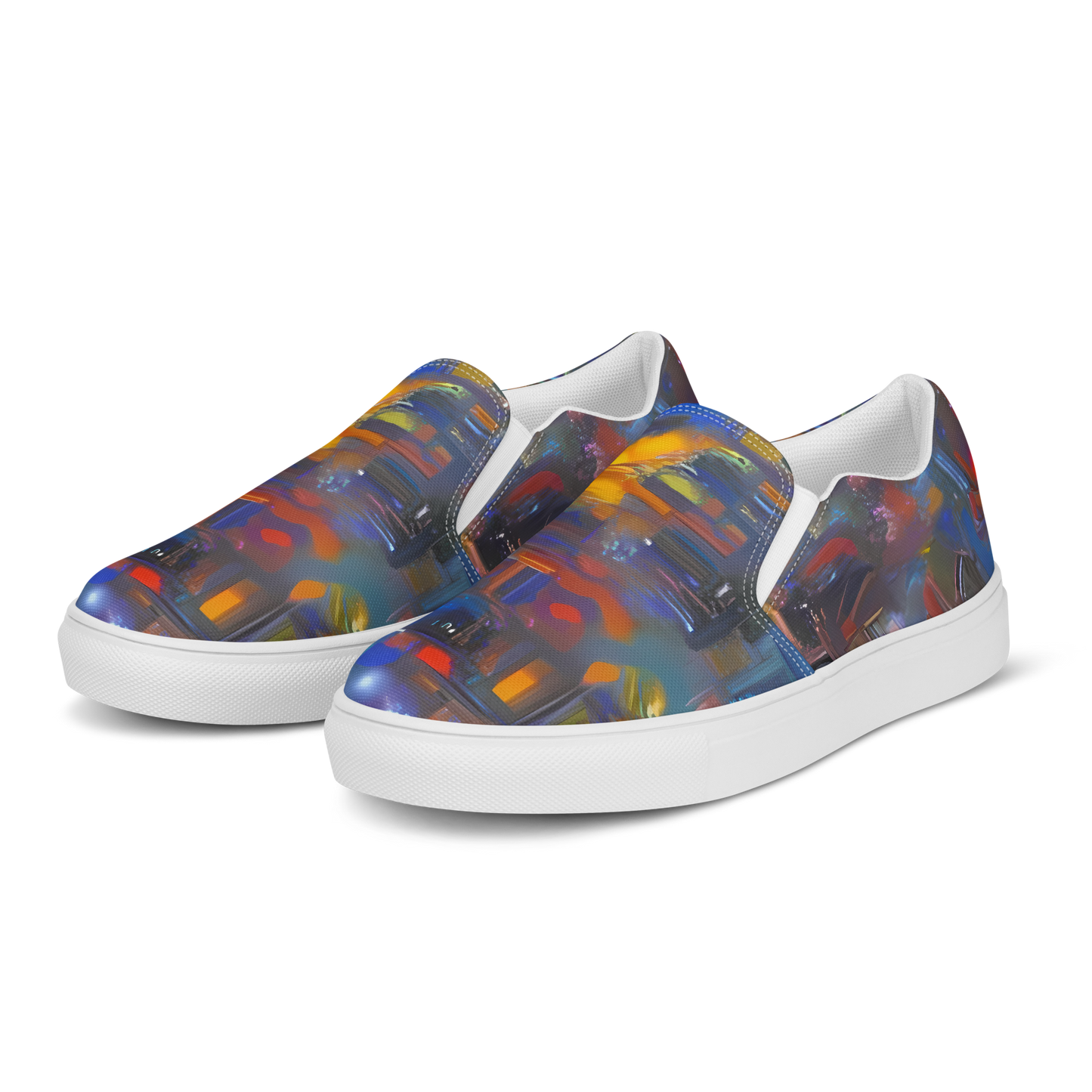 Women's Slip-On Canvas Shoes - Abstract Conflux