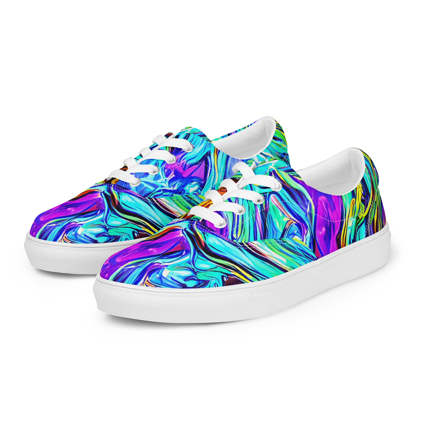 Men's Lace-Up Canvas Shoes - Mystic Iridescence