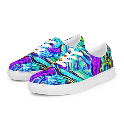 Men's Lace-Up Canvas Shoes - Mystic Iridescence