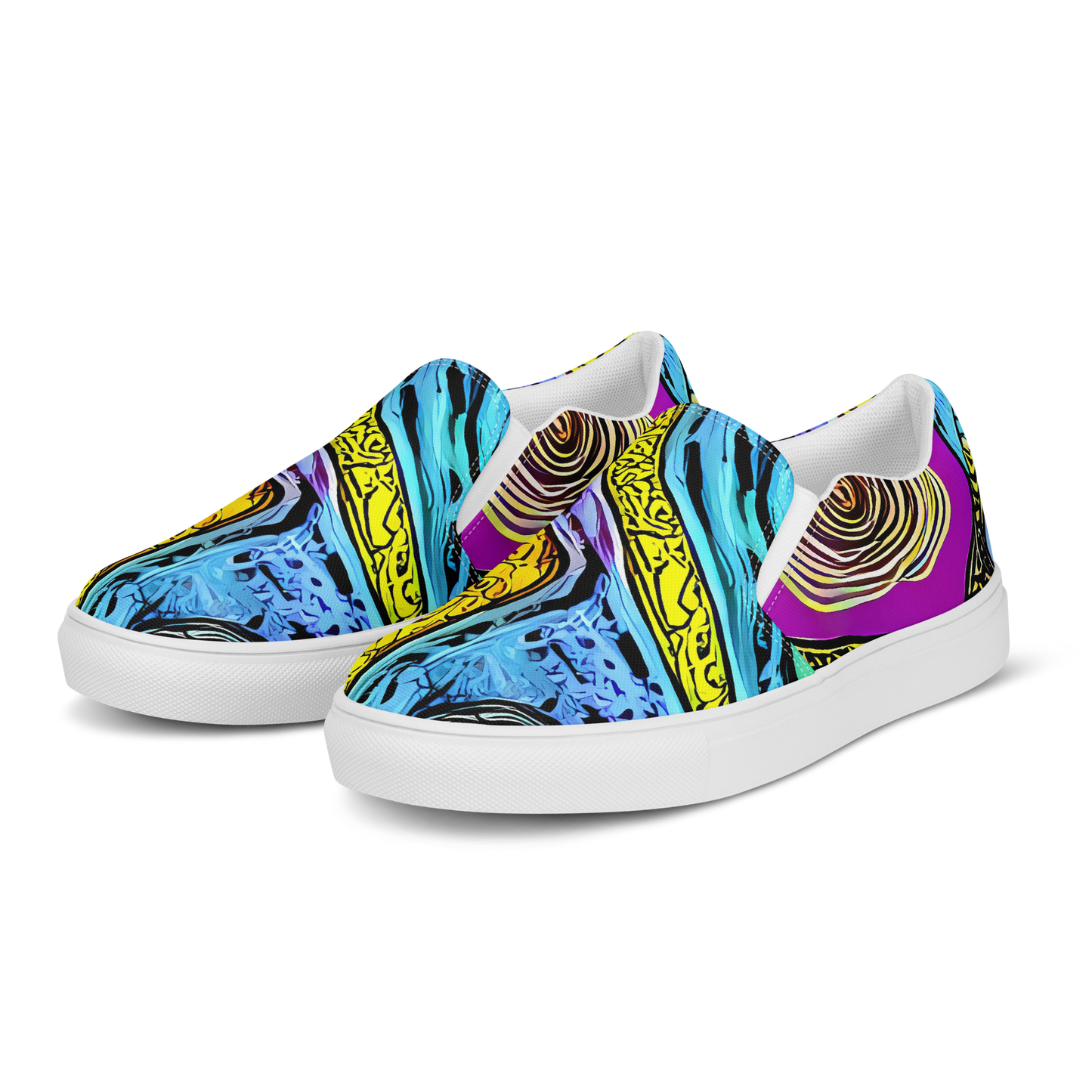 Women's Slip-On Canvas Shoes - Orbiting Orbs