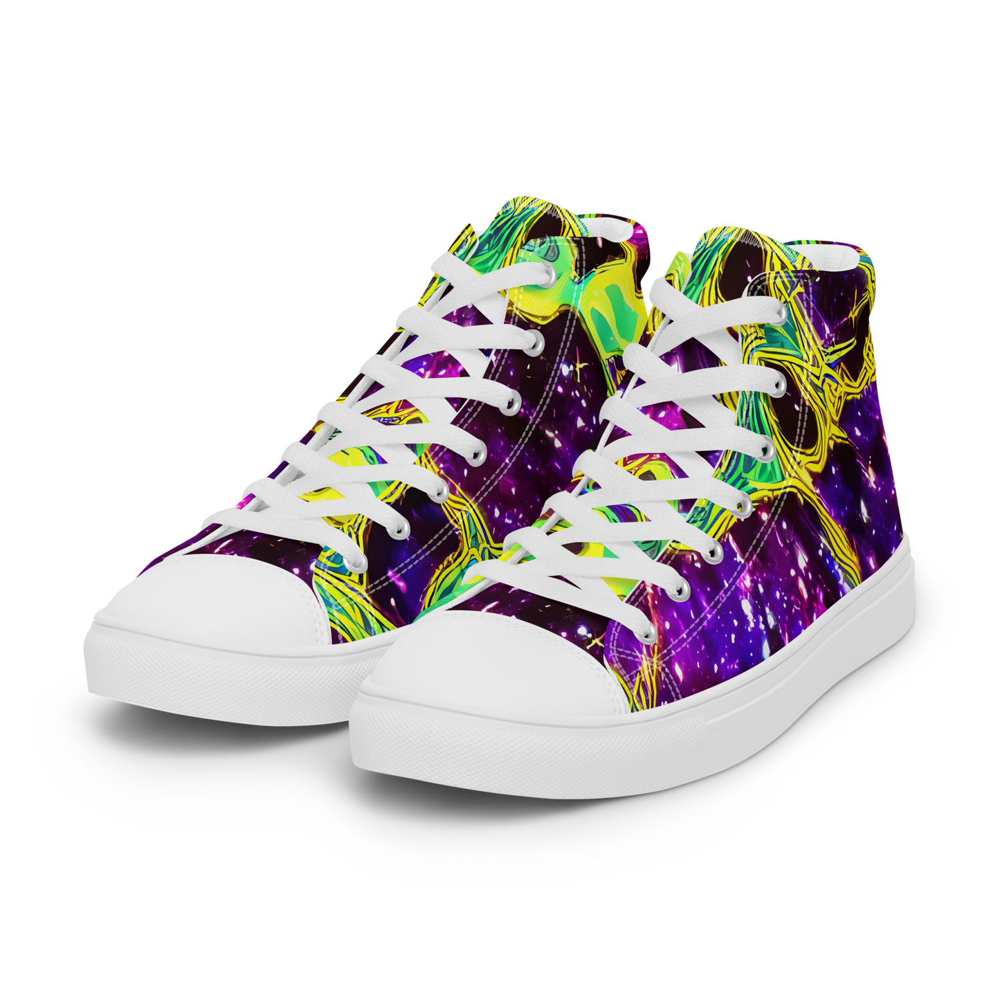 Men's High Top Canvas Shoes - Galactic Web