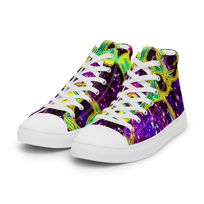 Men's High Top Canvas Shoes - Galactic Web