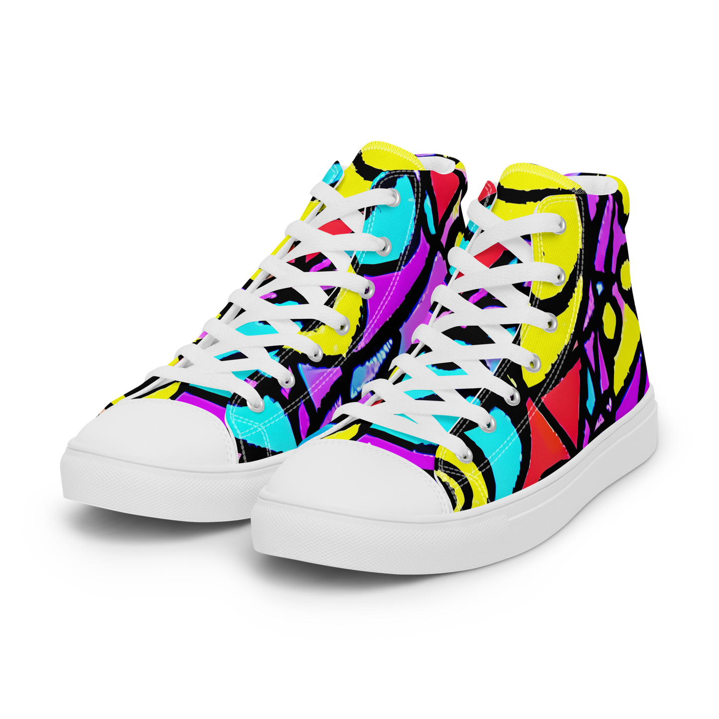 Women's High Top Canvas Shoes - Radiant Chaos