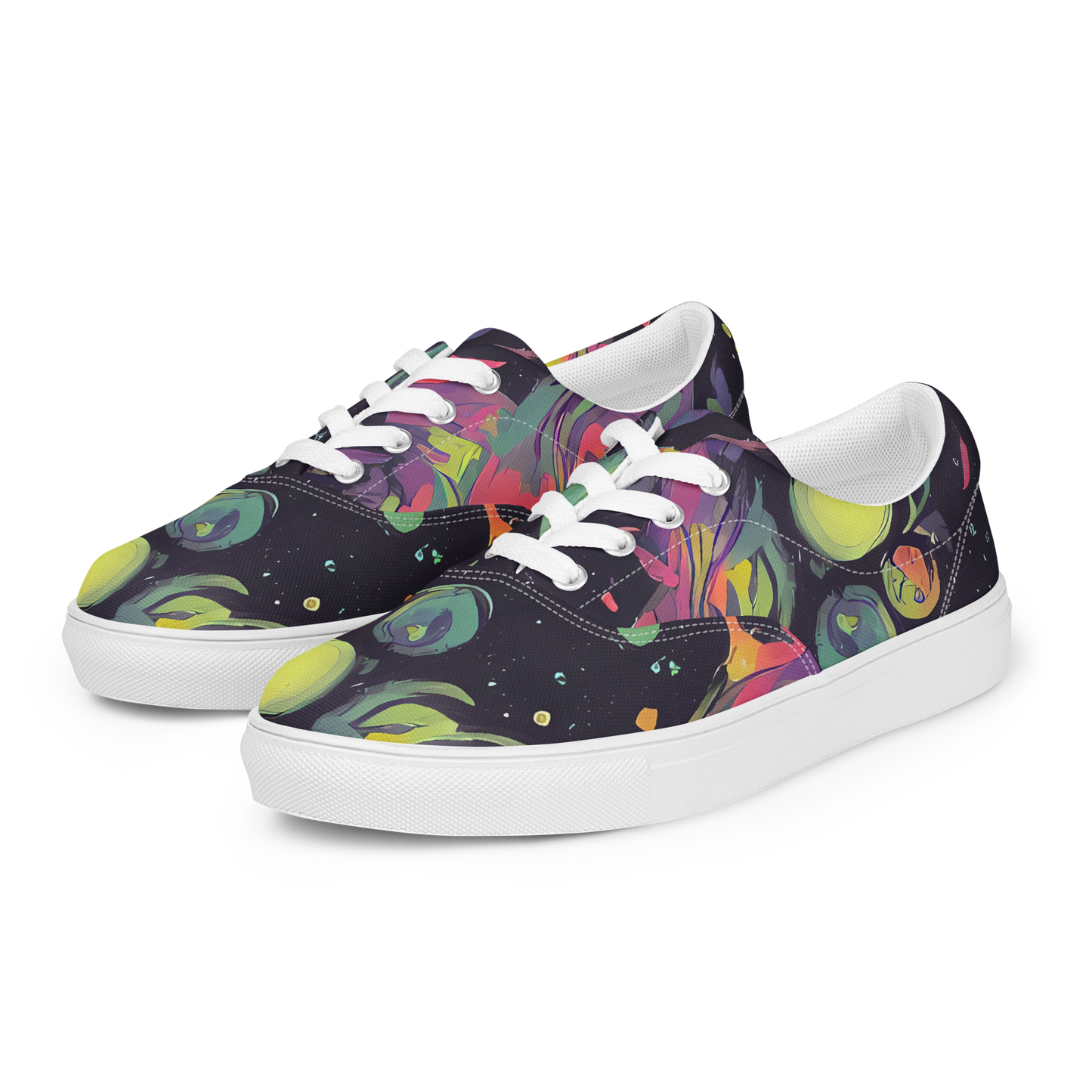 Men's Lace-Up Canvas Shoes - Psychedelic Drift
