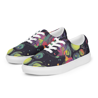 Men's Lace-Up Canvas Shoes - Psychedelic Drift