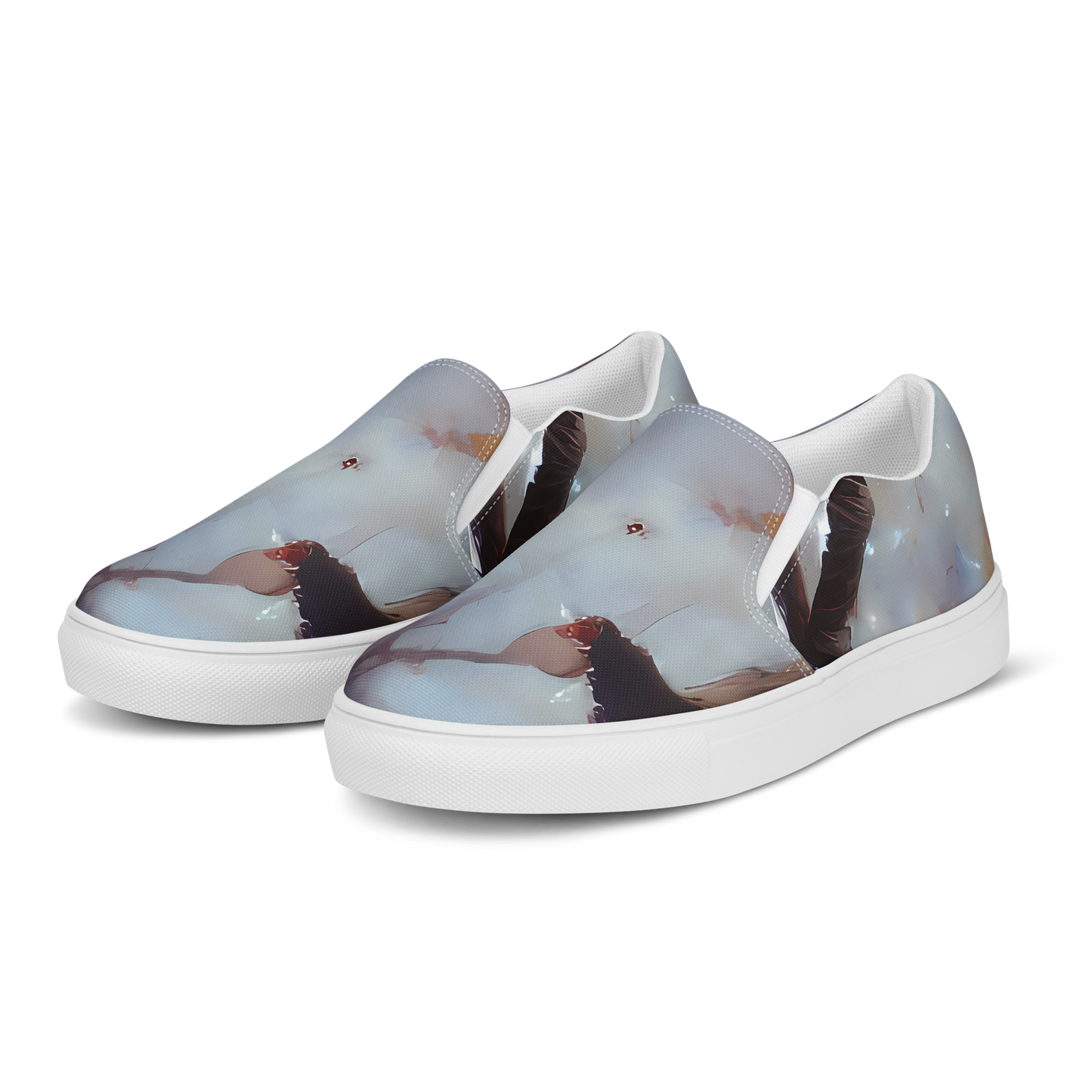 Women's Slip-On Canvas Shoes - Impressionist Void