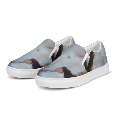 Women's Slip-On Canvas Shoes - Impressionist Void