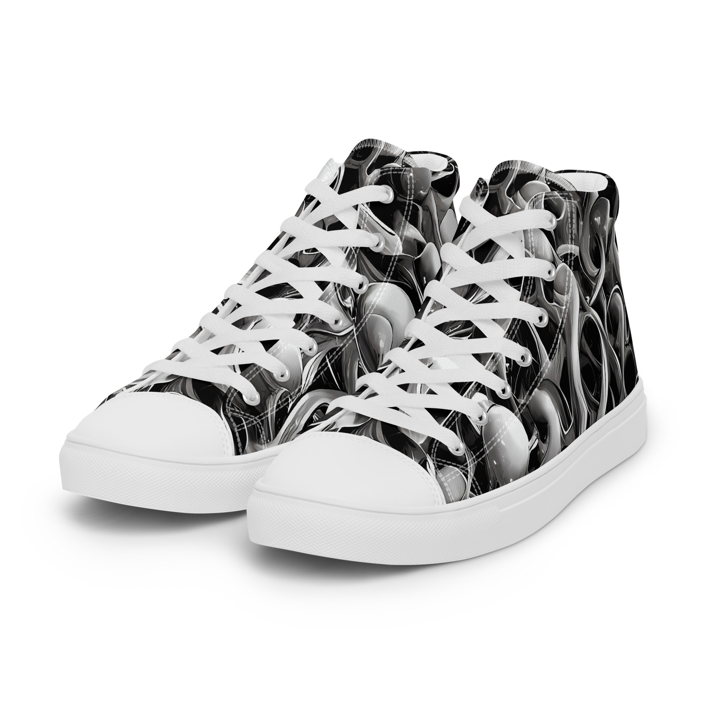 Men's High Top Canvas Shoes - Fluid Monochrome