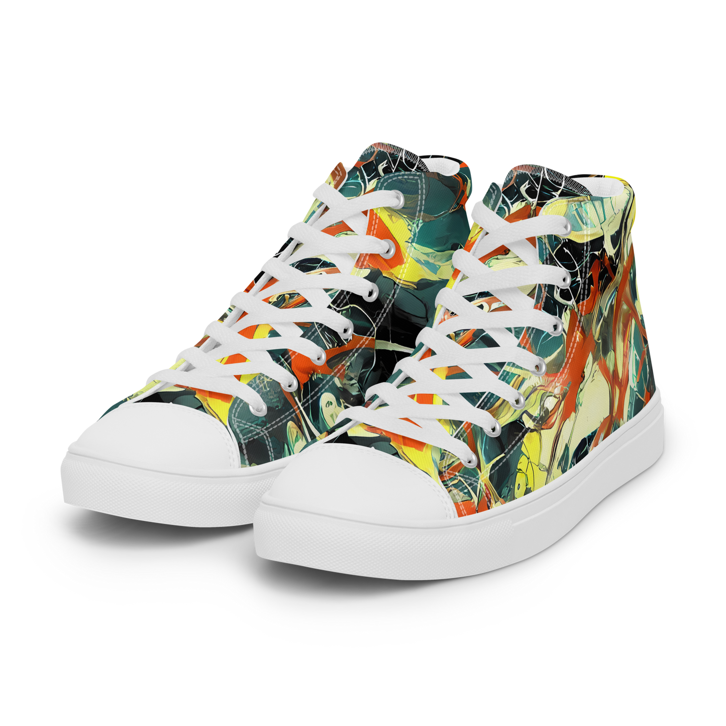 Men's High Top Canvas Shoes - Fluid Firestorm