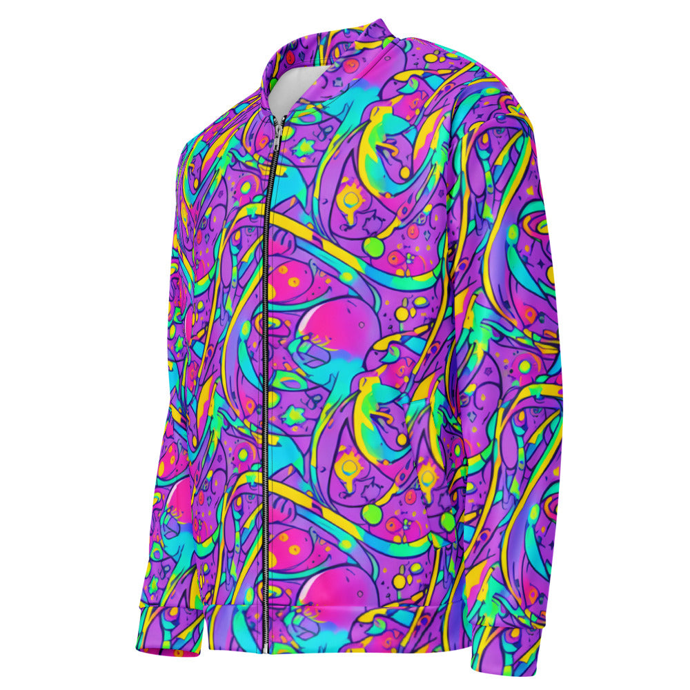 Bomber Jacket - Neon Galaxy Whirl