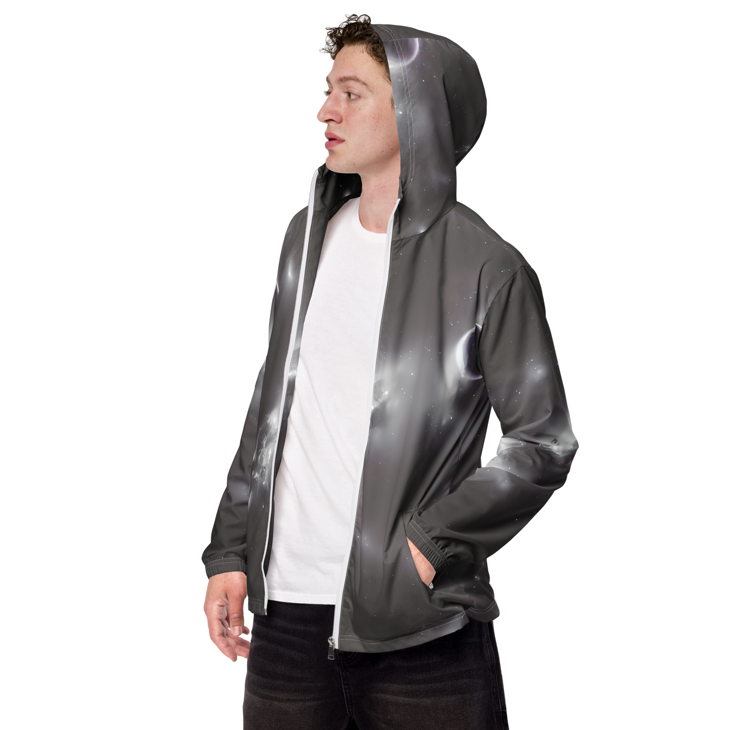 Men's Windbreaker - Silver Nebula