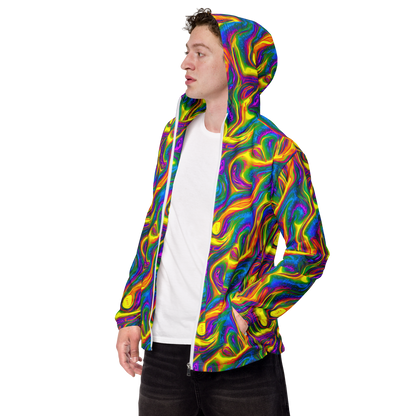 Men's Windbreaker - Electric Aurora