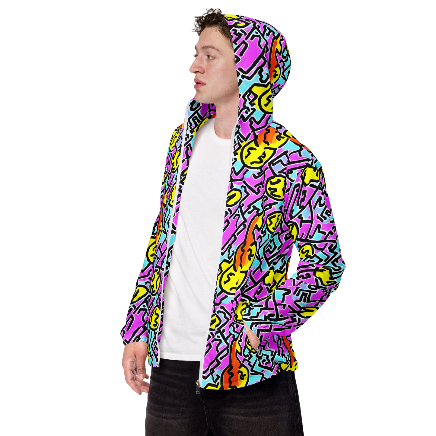 Men's Windbreaker - Punk Doodles