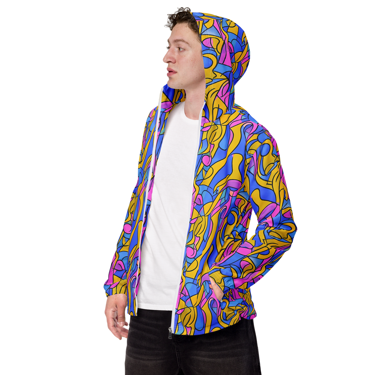 Men's Windbreaker - Cosmic Curves