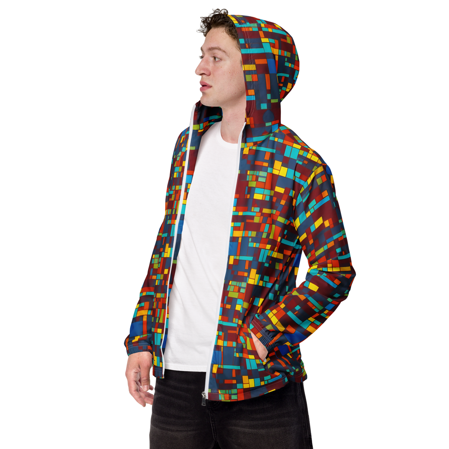 Men's Windbreaker - Astral Grid