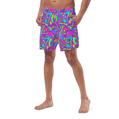 Swim Trunks - Neon Galaxy Whirl