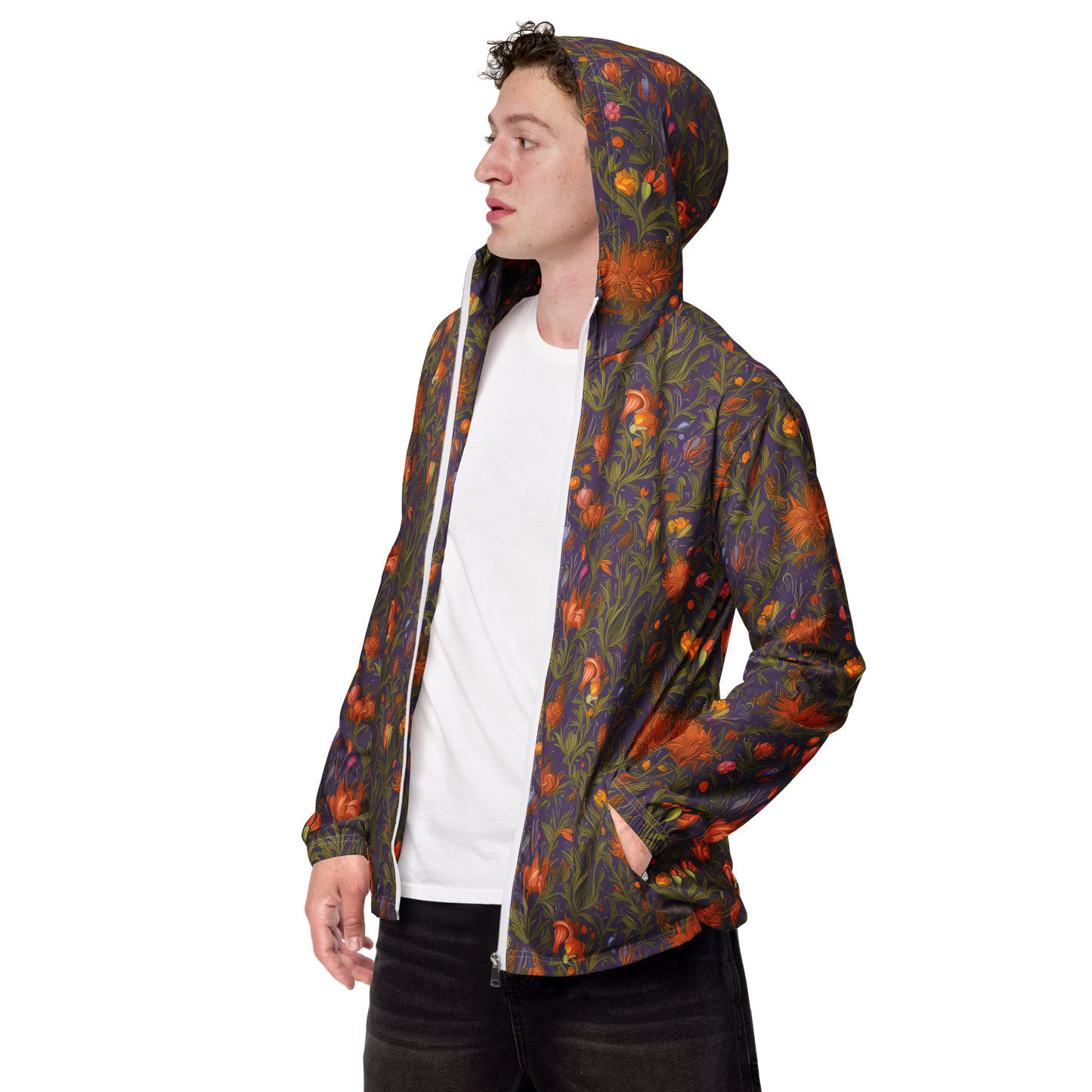 Men's Windbreaker - Botanical Nebula