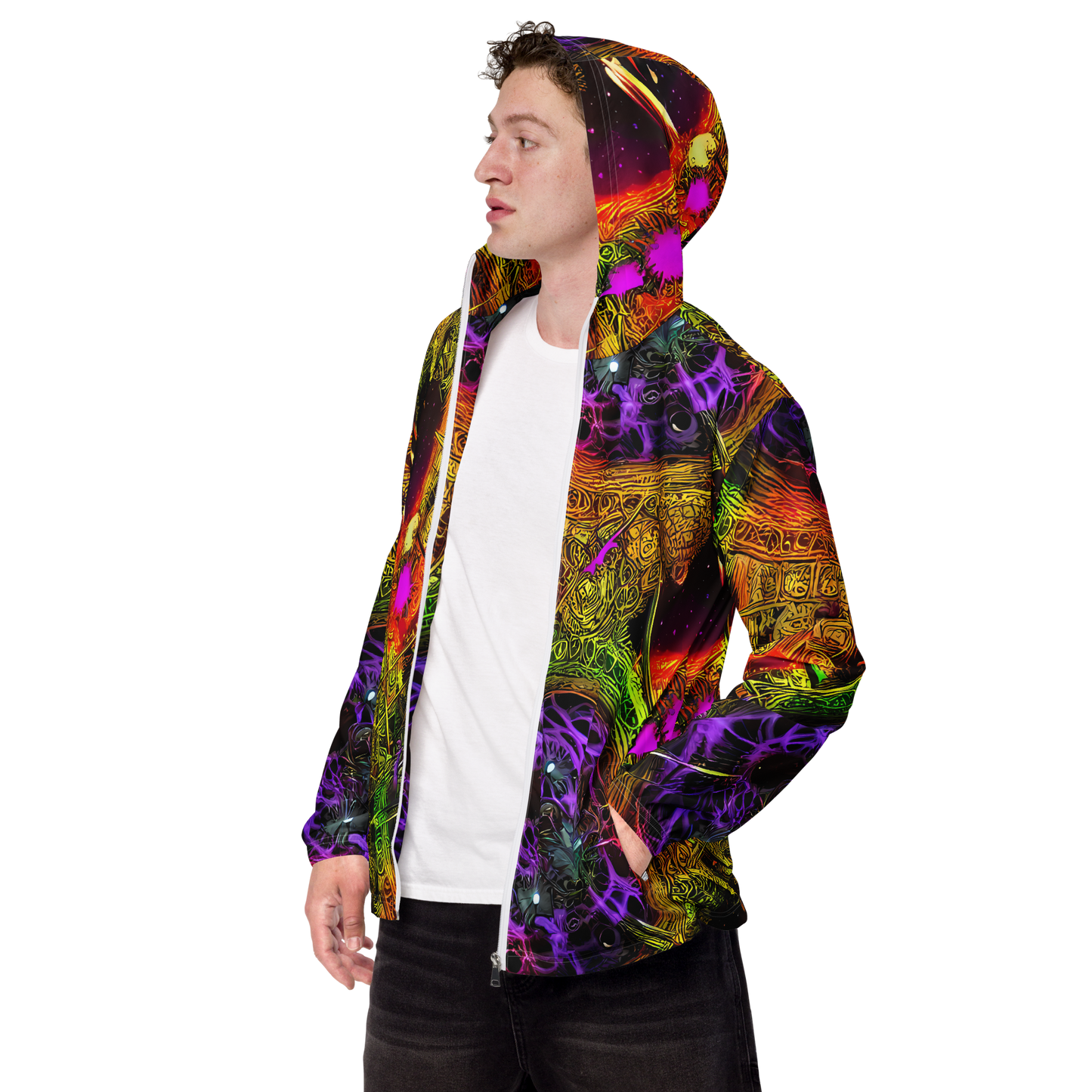 Men's Windbreaker - Neon Glyphworks