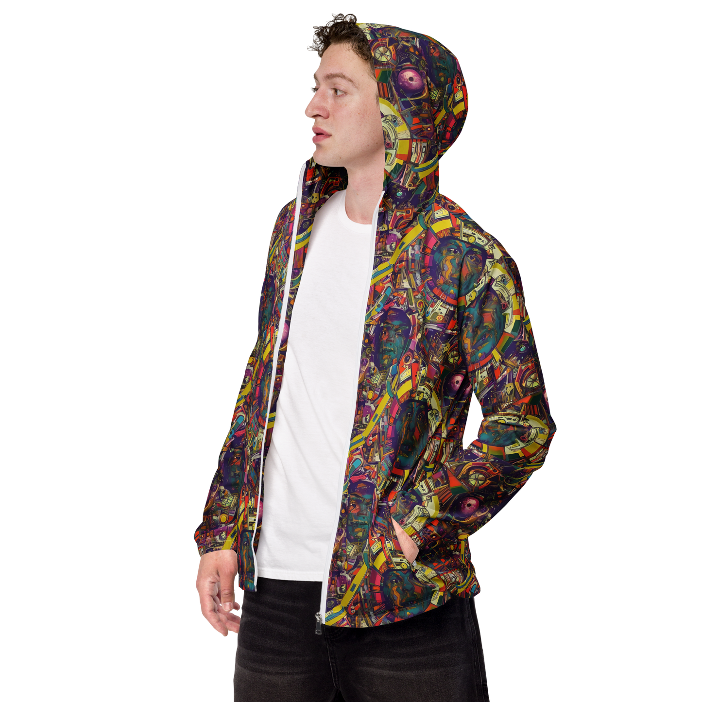 Men's Windbreaker - Cosmic Collage